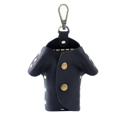 Darrahopens Occasions > Costumes > Costumes & Accessories Black Genuine Crazy Horse Leather Key Case Creative Jacket Shape Holder Vintage Cowhide Pouch for Car Fob & House Keys Brown