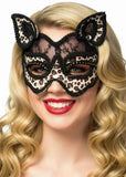 Darrahopens Occasions > Costumes > Costumes & Accessories Black Lace and Leopard Print Velvet Luxury Cat Face Masquerade Mask