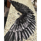 Darrahopens Occasions > Costumes > Costumes & Accessories Black wings and halo devil wings for kids black wing feather wings for Halloween