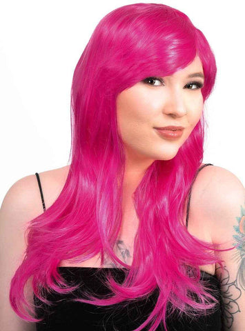 Darrahopens Occasions > Costumes > Costumes & Accessories Blair Raspberry Pink Long Wavy Womens Costume Wig