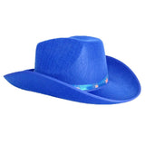 Darrahopens Occasions > Costumes > Costumes & Accessories Blue Felt Cowboy Hat with Australian Flag Ribbon - Festival Costume Accessory