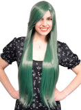 Darrahopens Occasions > Costumes > Costumes & Accessories Brielle Womens Extra Long Straight Sage Green Costume Wig