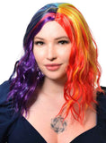 Darrahopens Occasions > Costumes > Costumes & Accessories Bright Rainbow Womens Wavy Mid Length Costume Wig