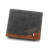 Darrahopens Occasions > Costumes > Costumes & Accessories British-Style Two-Tone Bifold Wallet for Men, Matte Printed PU Leather Wallet with Zip Coin Pocket, Multiple Card Slots, and ID Photo Window (Black)