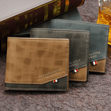 Darrahopens Occasions > Costumes > Costumes & Accessories British-Style Two-Tone Bifold Wallet for Men, Matte Printed PU Leather Wallet with Zip Coin Pocket, Multiple Card Slots, and ID Photo Window (Black)