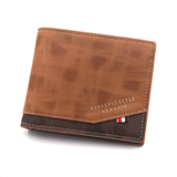 Darrahopens Occasions > Costumes > Costumes & Accessories British-Style Two-Tone Bifold Wallet for Men, Matte Printed PU Leather Wallet with Zip Coin Pocket, Multiple Card Slots & ID Photo Window (Brown)