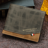 Darrahopens Occasions > Costumes > Costumes & Accessories British-Style Two-Tone Bifold Wallet for Men, Matte Printed PU Leather Wallet with Zip Coin Pocket, Multiple Card Slots & ID Photo Window (Dark Brown)