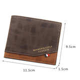 Darrahopens Occasions > Costumes > Costumes & Accessories British-Style Two-Tone Bifold Wallet for Men, Matte Printed PU Leather Wallet with Zip Coin Pocket, Multiple Card Slots & ID Photo Window (Dark Brown)