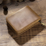 Darrahopens Occasions > Costumes > Costumes & Accessories Brown 12-Slot Genuine Crazy Horse Leather Fountain Pen Case - Handcrafted Large Capacity Zippered Pen Organizer & Stationery Pouch