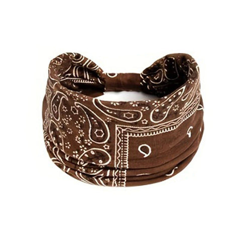 Darrahopens Occasions > Costumes > Costumes & Accessories Brown Bohemian Yoga Headband – Elastic Sweat-Wicking Hairband for Women