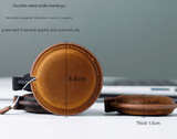Darrahopens Occasions > Costumes > Costumes & Accessories Brown Carved Design Handmade Crazy Horse Leather Retractable Tape Measure Keychain Dual Sided Scale 150cm/60" Mini Pocket Ruler for Sewing & Body Measuring