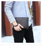 Darrahopens Occasions > Costumes > Costumes & Accessories Brown Classic Men's PU Leather Clutch Bag - Slim Business Wristlet & Travel Pouch