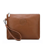 Darrahopens Occasions > Costumes > Costumes & Accessories Brown Classic Men's PU Leather Clutch Bag - Slim Business Wristlet & Travel Pouch