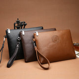 Darrahopens Occasions > Costumes > Costumes & Accessories Brown Classic Men's PU Leather Clutch Bag - Slim Business Wristlet & Travel Pouch