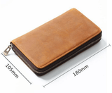 Darrahopens Occasions > Costumes > Costumes & Accessories Brown Genuine Crazy Horse Leather Fountain Pen Case Zippered Organiser Pouch with 5 Elastic Loops & Mesh Pocket Vintage Stationery Holder