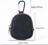 Darrahopens Occasions > Costumes > Costumes & Accessories Brown Genuine Crazy Horse Leather Mini Coin Purse Zipper Shell Pouch Small Earphone Case Key Holder with Carabiner Clip 8.5cm for Travel