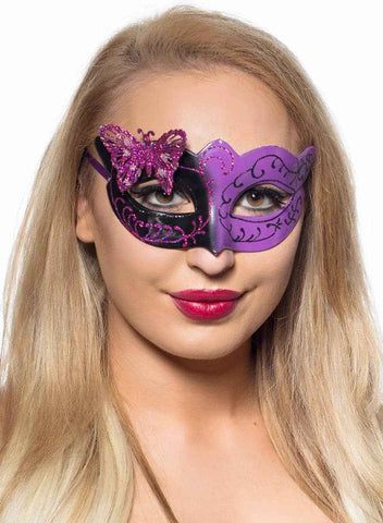 Darrahopens Occasions > Costumes > Costumes & Accessories Butterfly Venetian Masquerade Mask in Black and Purple