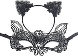 Darrahopens Occasions > Costumes > Costumes & Accessories Cat Mask and Ears Headband, Catwoman Costume Accessories for Women's Halloween Party Makeup and Fancy Dress