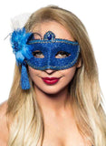 Darrahopens Occasions > Costumes > Costumes & Accessories Celebration Blue Glitter Masquerade Mask