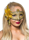 Darrahopens Occasions > Costumes > Costumes & Accessories Celebration Gold Glitter Masquerade Mask