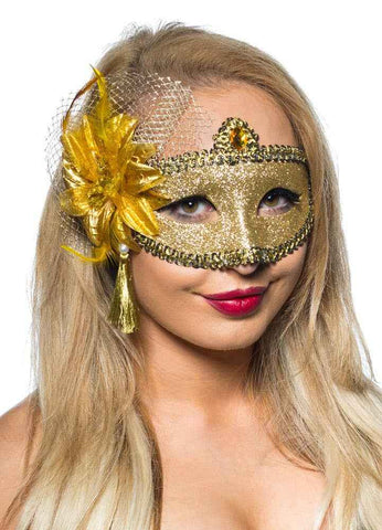 Darrahopens Occasions > Costumes > Costumes & Accessories Celebration Gold Glitter Masquerade Mask
