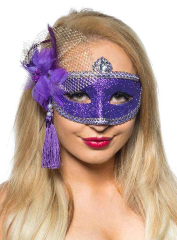 Darrahopens Occasions > Costumes > Costumes & Accessories Celebration Purple Glitter Masquerade Mask
