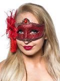 Darrahopens Occasions > Costumes > Costumes & Accessories Celebration Red Glitter Masquerade Mask