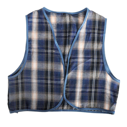 Darrahopens Occasions > Costumes > Costumes & Accessories Childrens Blue Checkered Party Costume Vest Boys Kids Victorian, Cowboy or 1920s Style