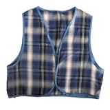 Darrahopens Occasions > Costumes > Costumes & Accessories Childrens Blue Checkered Party Costume Vest Boys Kids Victorian, Cowboy or 1920s Style