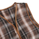 Darrahopens Occasions > Costumes > Costumes & Accessories Childrens Brown Checkered Party Costume Vest Boys Kids Victorian, Cowboy or 1920s Style