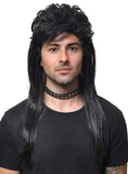 Darrahopens Occasions > Costumes > Costumes & Accessories Classic Long Black Mullet Mens Costume Wig