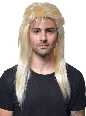 Darrahopens Occasions > Costumes > Costumes & Accessories Classic Long Blonde Mullet Mens Costume Wig