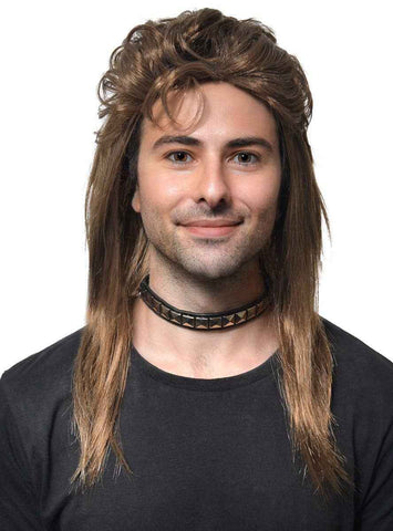 Darrahopens Occasions > Costumes > Costumes & Accessories Classic Long Rich Brown Mullet Mens Costume Wig