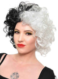 Darrahopens Occasions > Costumes > Costumes & Accessories Classic Short Curly Black and White Costume Wig