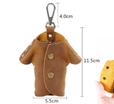 Darrahopens Occasions > Costumes > Costumes & Accessories Coffee Genuine Crazy Horse Leather Key Case Creative Jacket Shape Holder Vintage Cowhide Pouch for Car Fob & House Keys Brown