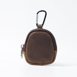 Darrahopens Occasions > Costumes > Costumes & Accessories Coffee Genuine Crazy Horse Leather Mini Coin Purse Zipper Shell Pouch Small Earphone Case Key Holder with Carabiner Clip 8.5cm for Travel