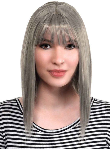 Darrahopens Occasions > Costumes > Costumes & Accessories Concave Deluxe Silver Bob Womens Fashion Wig with Skin Top Part