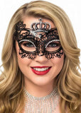 Darrahopens Occasions > Costumes > Costumes & Accessories Crown Princess Black Metal Masquerade Mask with Diamantes