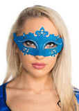 Darrahopens Occasions > Costumes > Costumes & Accessories Cut Out Blue Masquerade Mask with Rhinestones