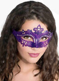 Darrahopens Occasions > Costumes > Costumes & Accessories Cut Out Purple Masquerade Mask with Rhinestones