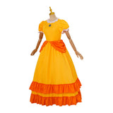 Darrahopens Occasions > Costumes > Costumes & Accessories Daisy Cosplay Dress Rosalina Costume Halloween Carnival Cosplay Princess Dress with Crown Birthday Party Stage Wear with Headpiece XS XS Daisy