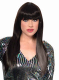 Darrahopens Occasions > Costumes > Costumes & Accessories Dark Brown Womens Long Straight Costume Wig with Fringe
