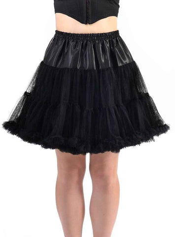 Darrahopens Occasions > Costumes > Costumes & Accessories Deluxe Fluffy Black Thigh Length Womens Petticoat