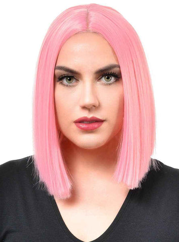 Darrahopens Occasions > Costumes > Costumes & Accessories Deluxe Light Pink Womens Heat Resistant Bob Costume Wig