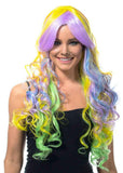 Darrahopens Occasions > Costumes > Costumes & Accessories Deluxe Pastel Rainbow Long Curly Womens Costume Wig