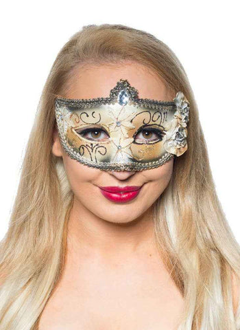Darrahopens Occasions > Costumes > Costumes & Accessories Edwardian Black and Ivory Adults Masquerade Mask