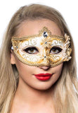 Darrahopens Occasions > Costumes > Costumes & Accessories Edwardian White and Gold Adults Masquerade Mask