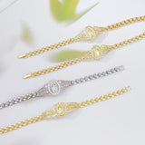 Darrahopens Occasions > Costumes > Costumes & Accessories Elegant Hollow Floral Geometric Bracelet – Gold-Plated Copper Fashion Jewelry with Delicate Chain Design(R80）