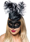 Darrahopens Occasions > Costumes > Costumes & Accessories Elegant Tall Feather Black Masquerade Mask