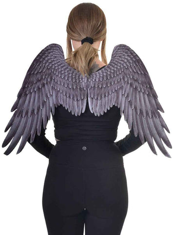 Darrahopens Occasions > Costumes > Costumes & Accessories Feather Print Black and Grey Angel Costume Wings
